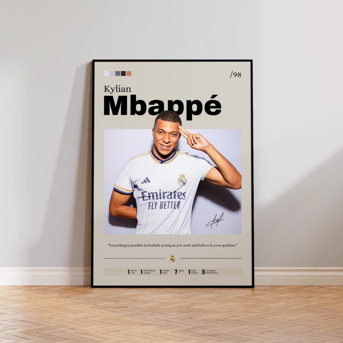 KYLIAN MBAPPE Poster Framed 40x60cm
