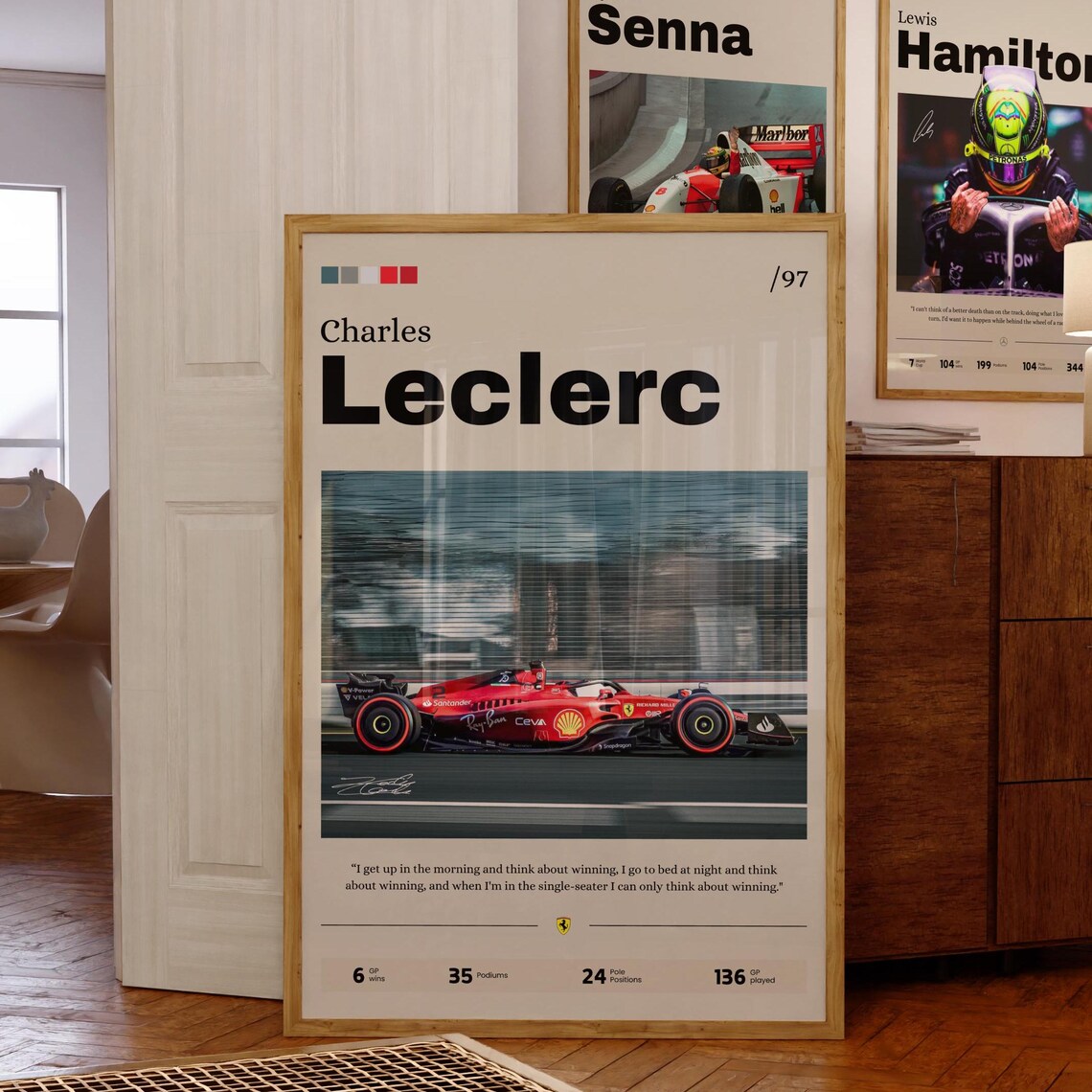 CHARLES LECLERC Poster Framed 40x60cm