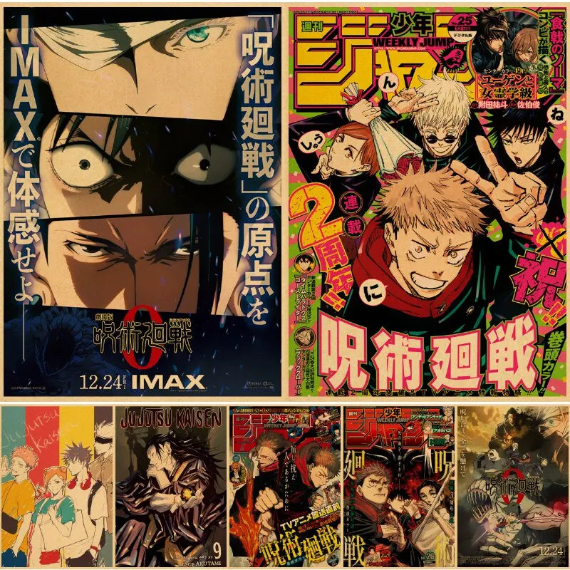 Anime Vintage Jujutsu Kaisen Posters