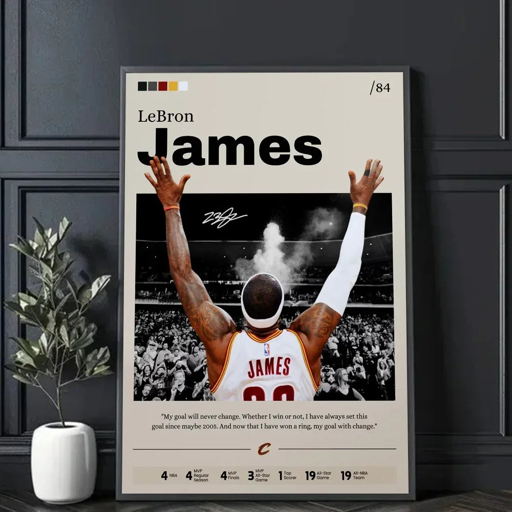 Basketball Star Embiid, James, Doncic, Ball, Lillard NBA Poster Decorative for Aesthetic Room Decor Unframed